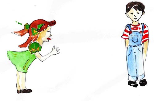 7. Дівчинка дражнить брата