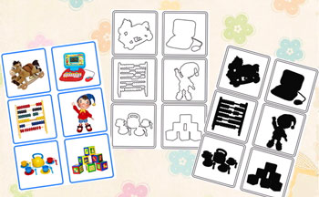 кольорові предметні, силуетні та контурні зображення